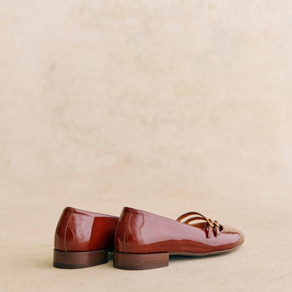 Sezane Ninon Low Ballerinas Patent Mahogany - Size 6,5 - Picture 4 of 9